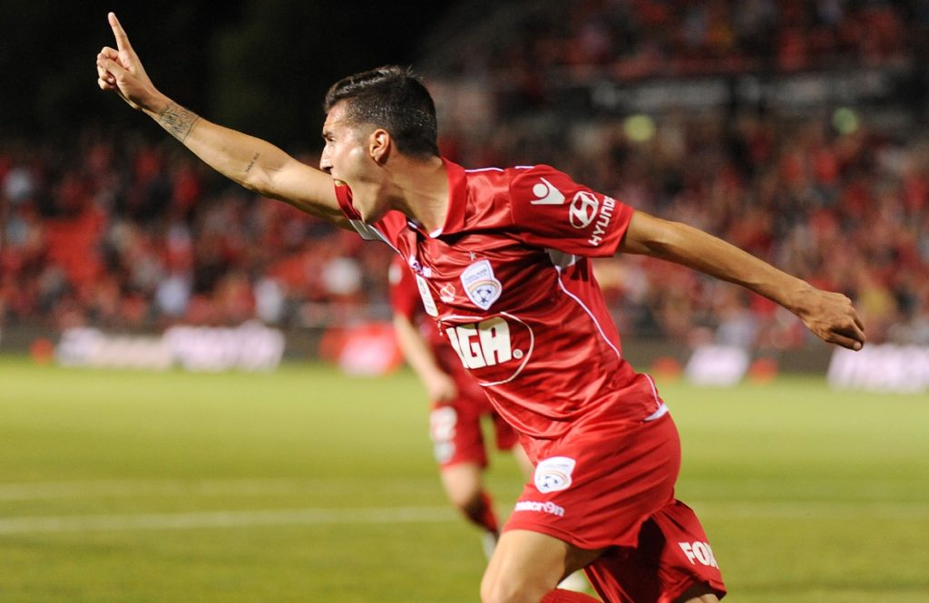 Sergio Guardiola celebrates scoring a goal